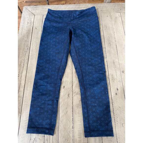 Lululemon Wunder Under Crop II *Full-On Luon Sashico Star Inkwell Rugged Blue 4 - Picture 1 of 3